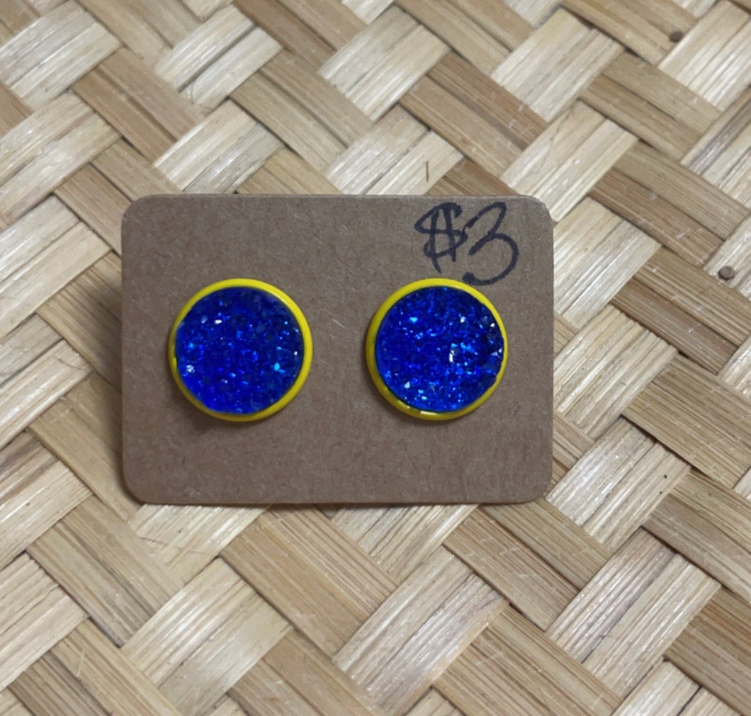 Blue and Gold Studs *