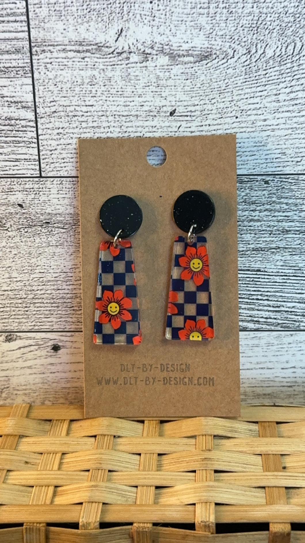 Flower Check Earrings