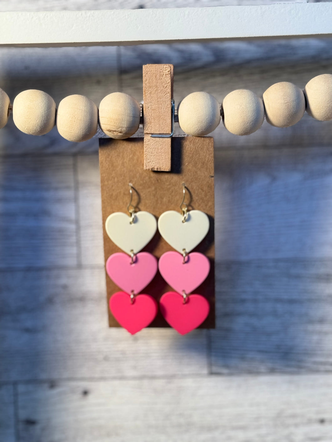 Triple heart earrings