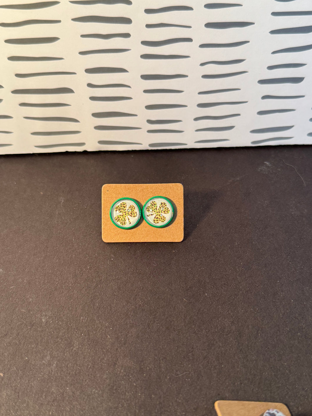 Shamrock animal print studs