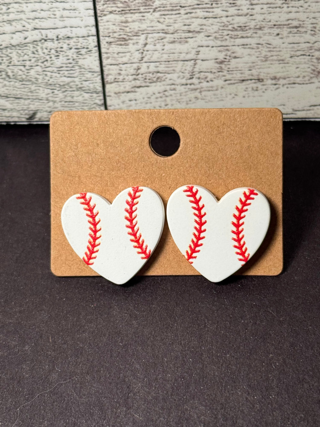 Baseball heart studs