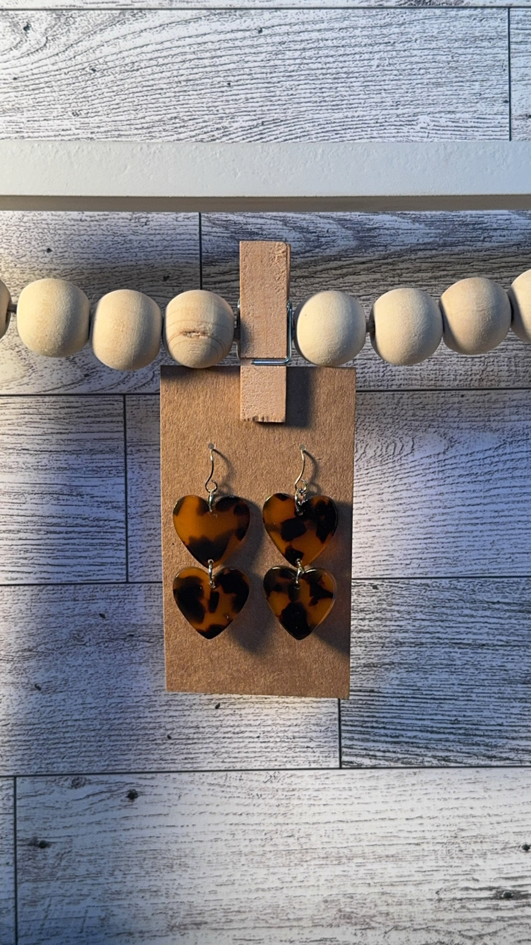 Tortoiseshell Heart Earrings