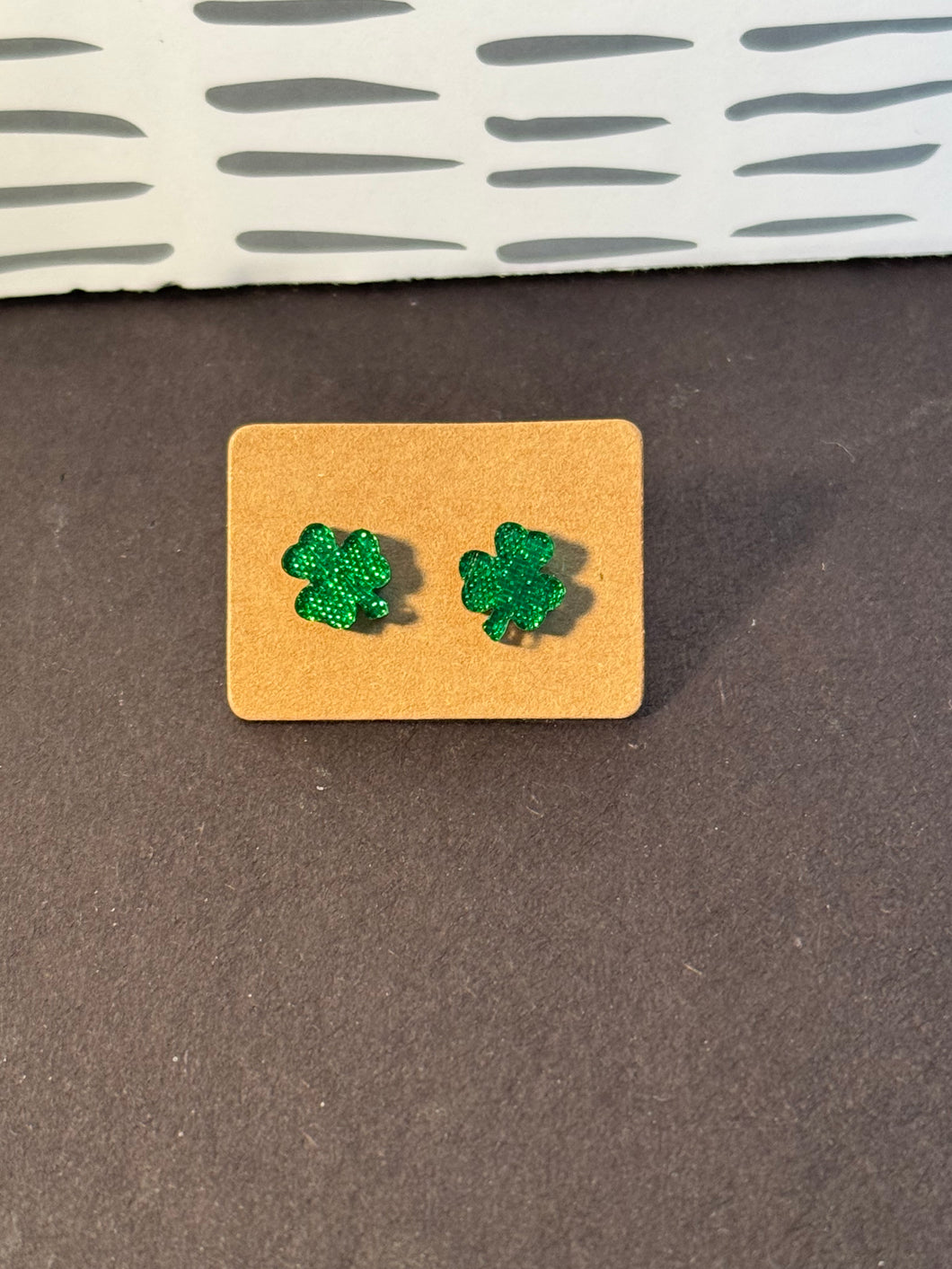 Glitter Shamrock studs