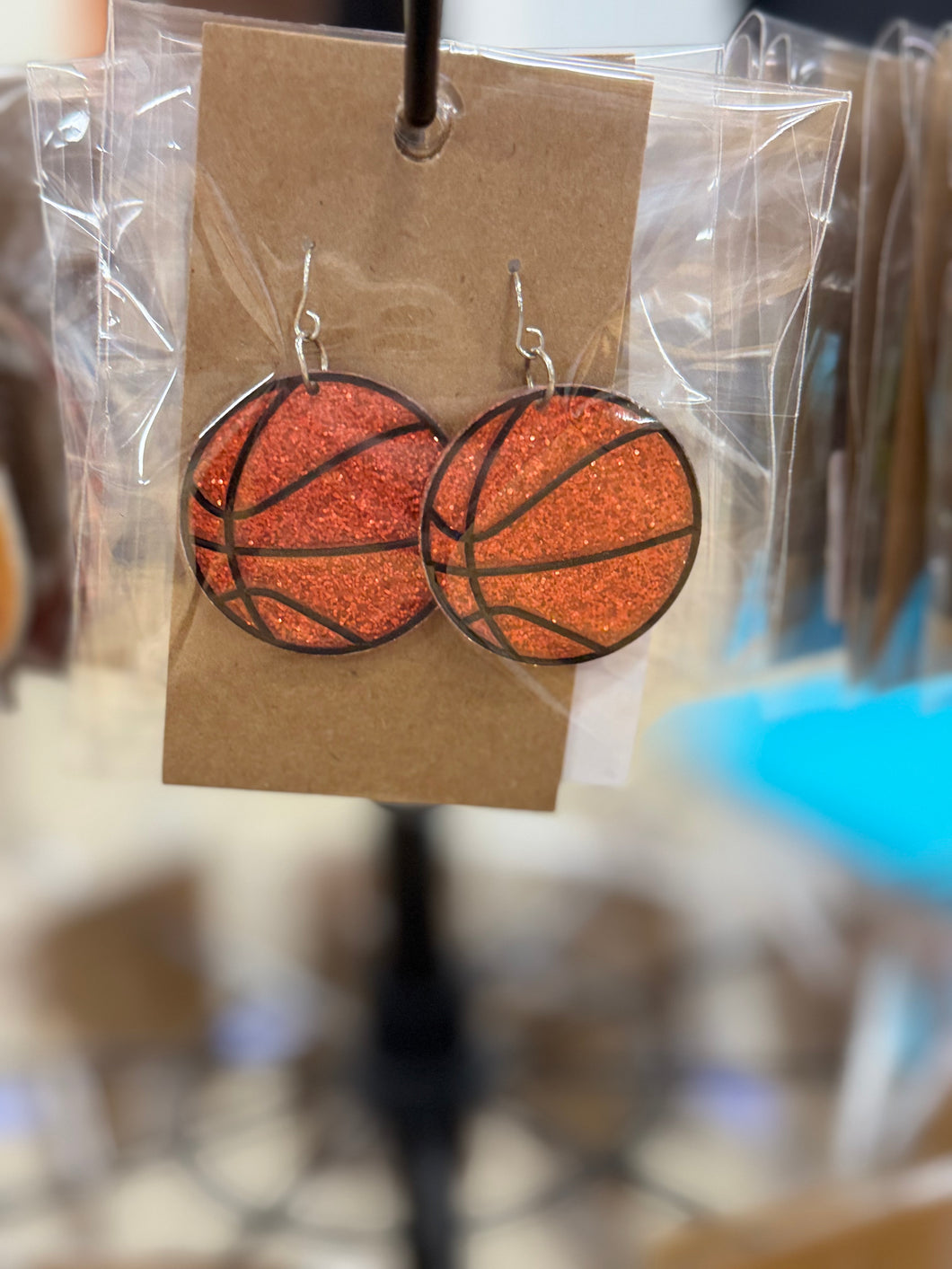 Basketball Glitter Earrings