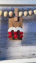 Load image into Gallery viewer, Red heart arch earrings
