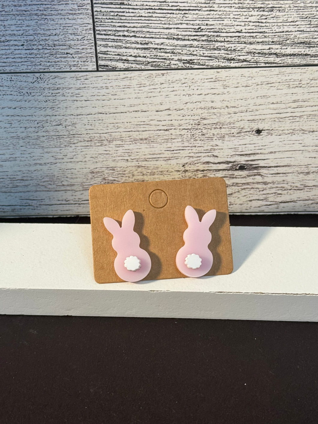 Light pink Easter bunny studs