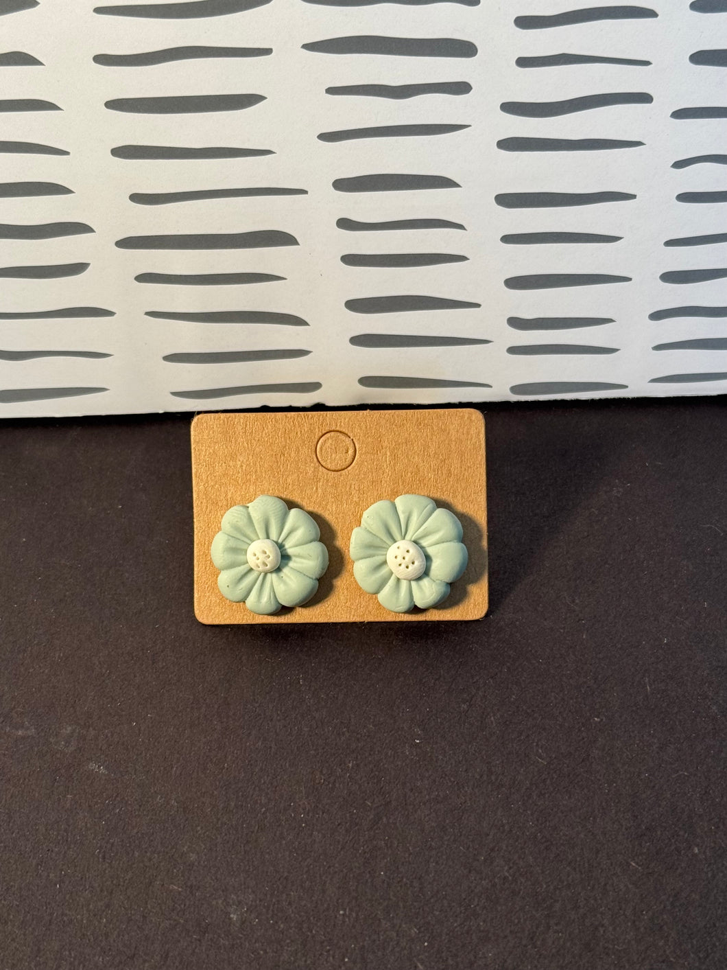 Green flower studs