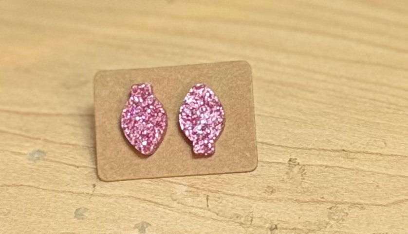 Glitter Pink Christmas Light Studs