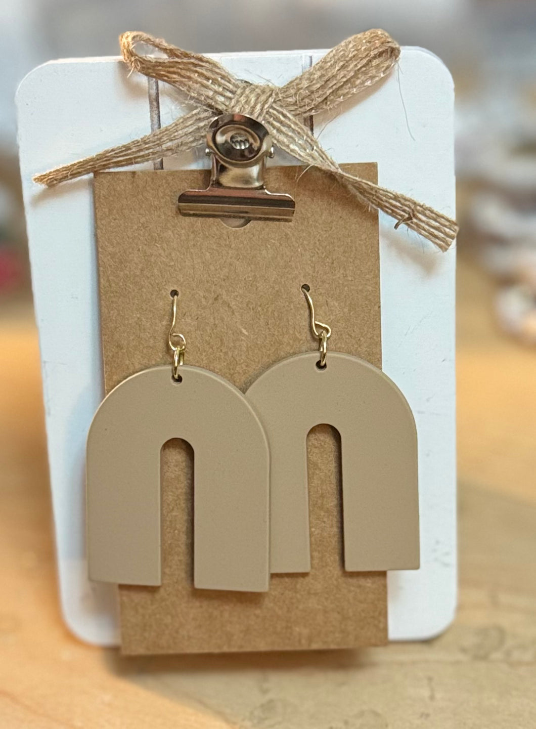 Tan Arch Earrings