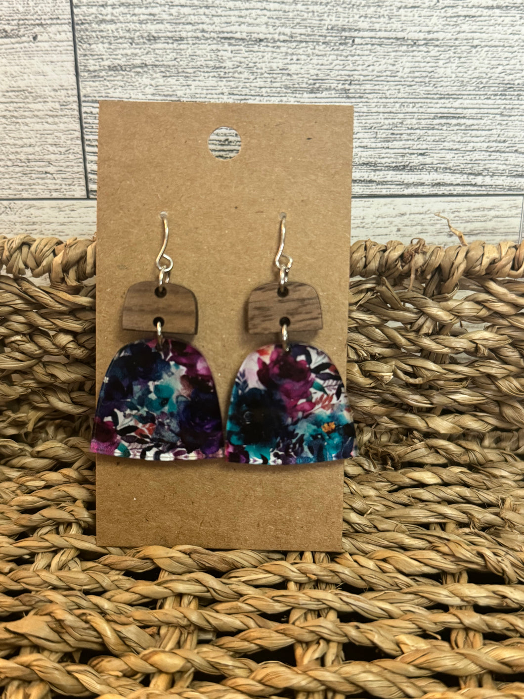 Purple Floral Earrings