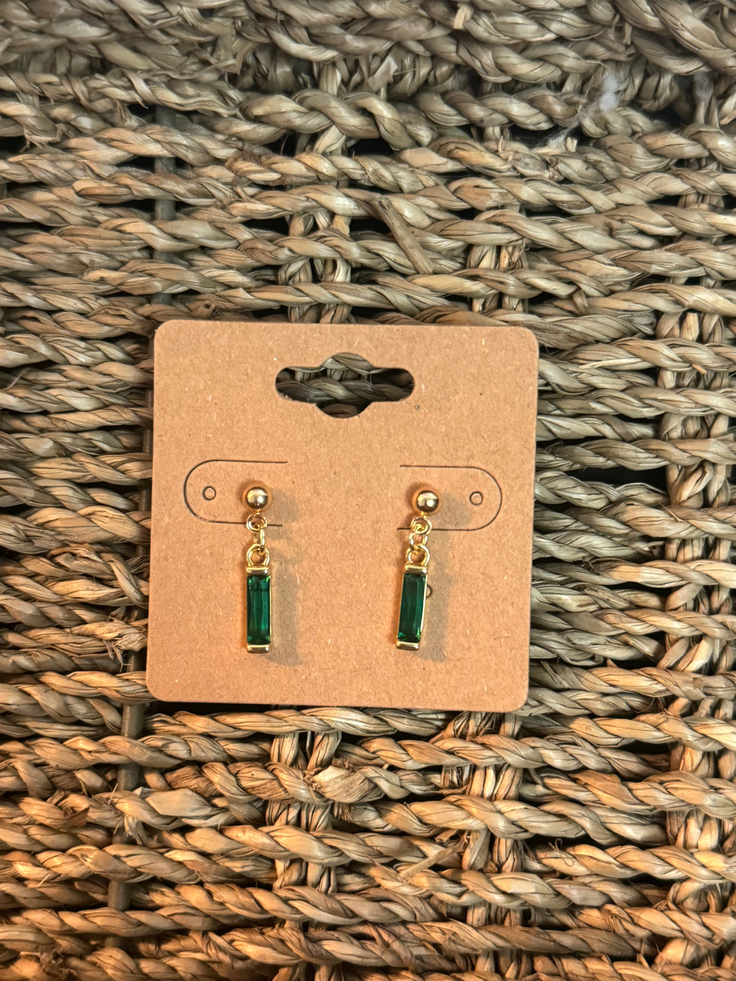 Green Gold Post Earrings