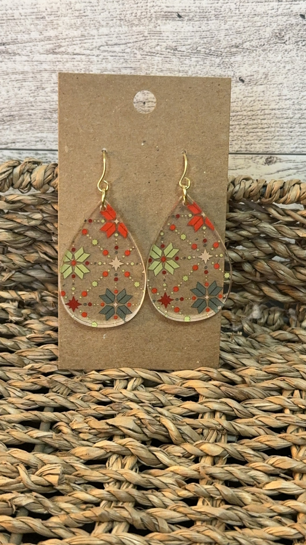 Holiday Quilt Earrings