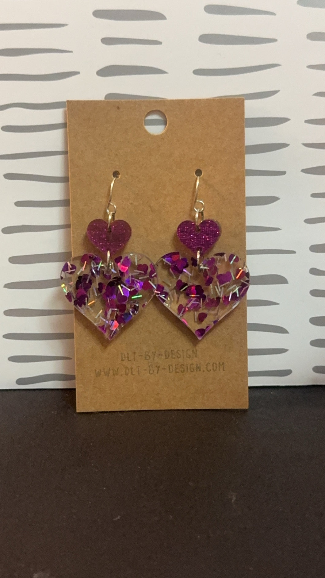 Purple Hearts Earrings