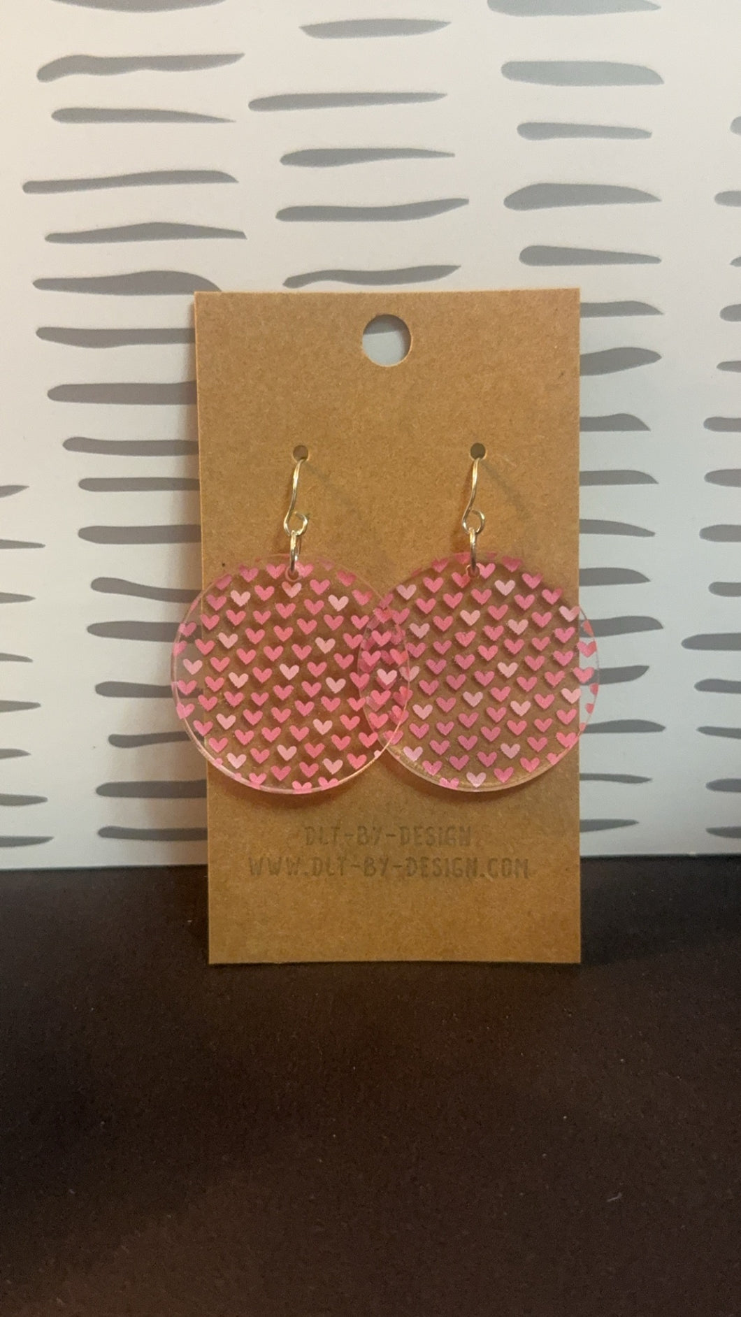 Pink Hearts (Circle) Earrings