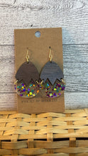 Load image into Gallery viewer, Purple Glitter Easter Egg Earrings
