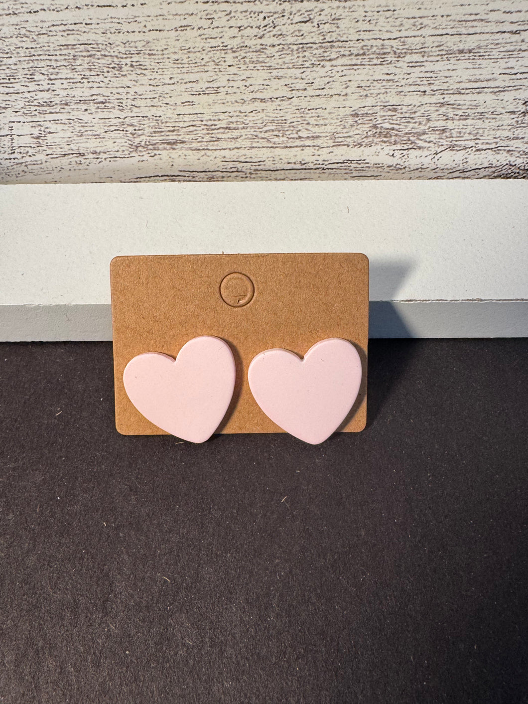 Light pink heart studs