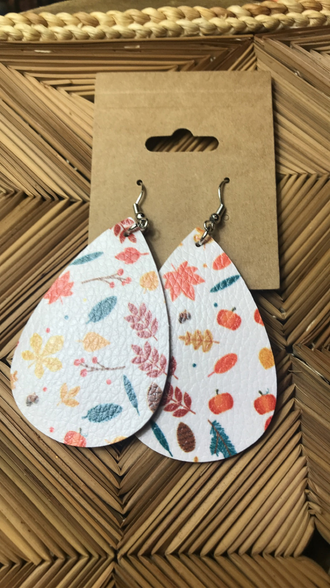 Holiday Fall Prints- Colorful Leaves Earrings