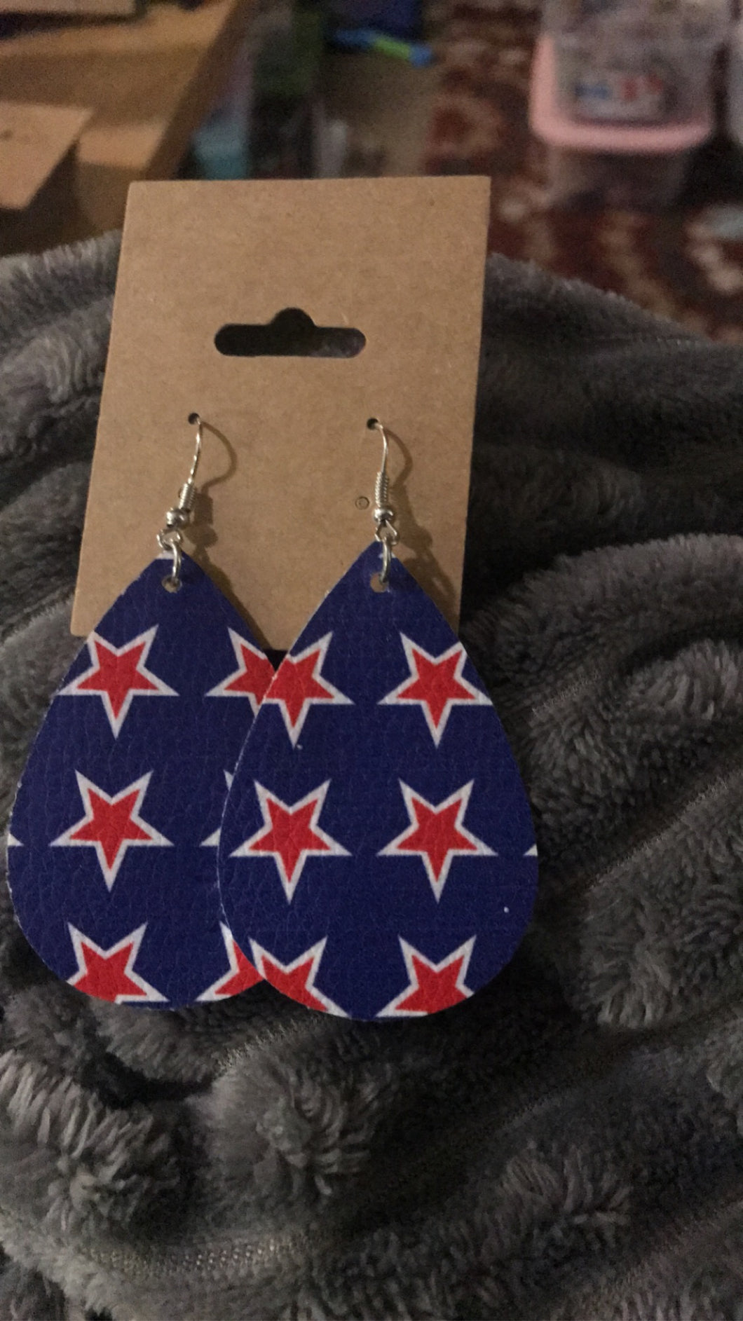 Red Stars Holiday Earrings