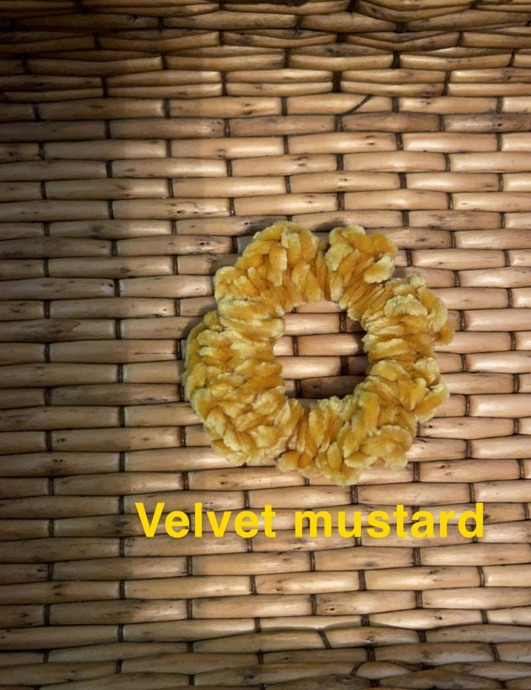 Velvet Mustard Scrunchie*