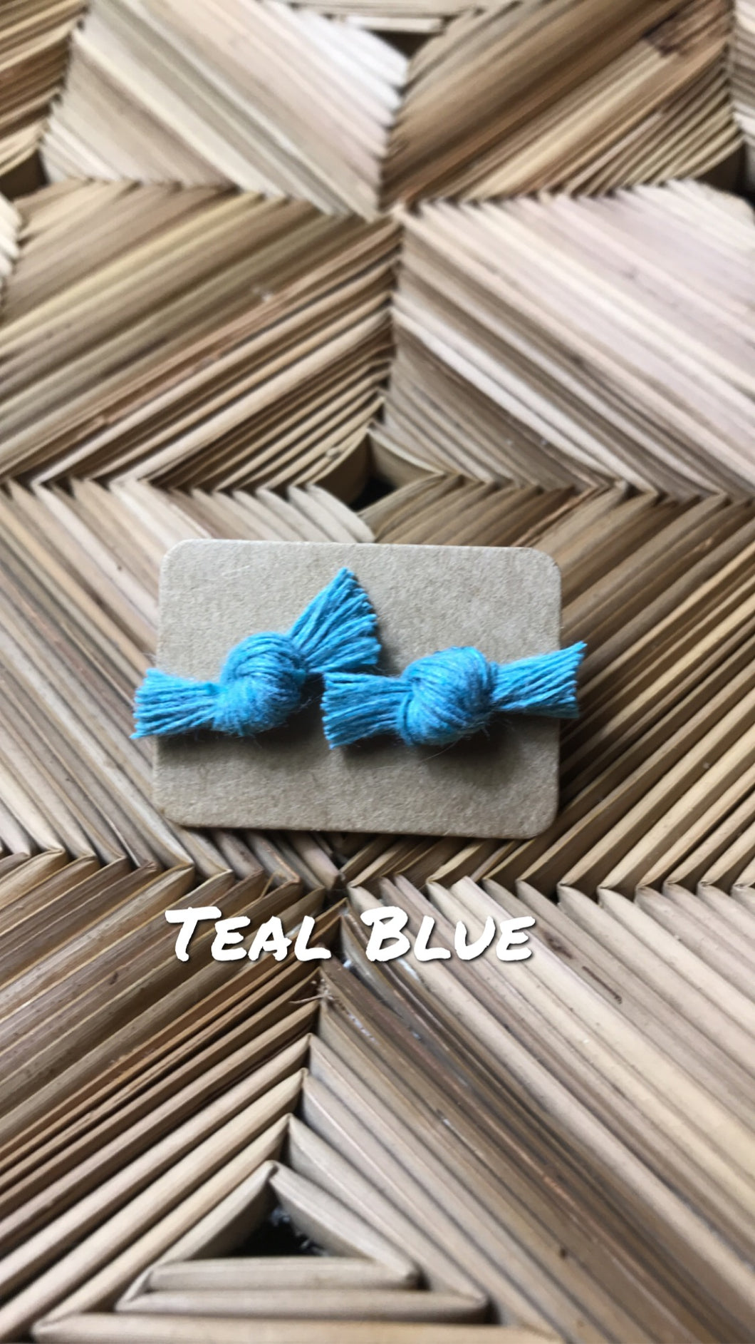 Teal Blue Bow Studs