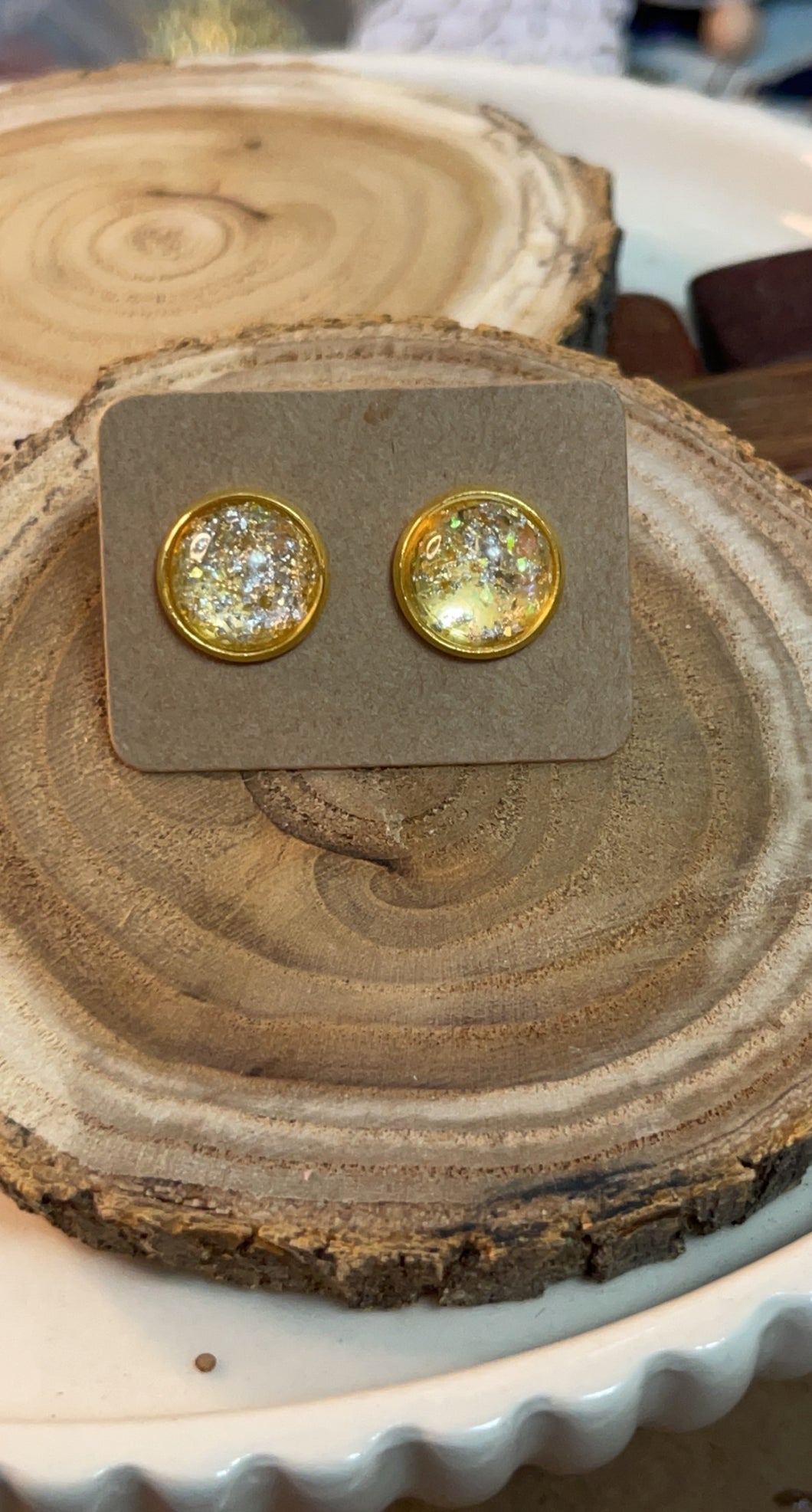 Gold and Silver Glitter Studs*