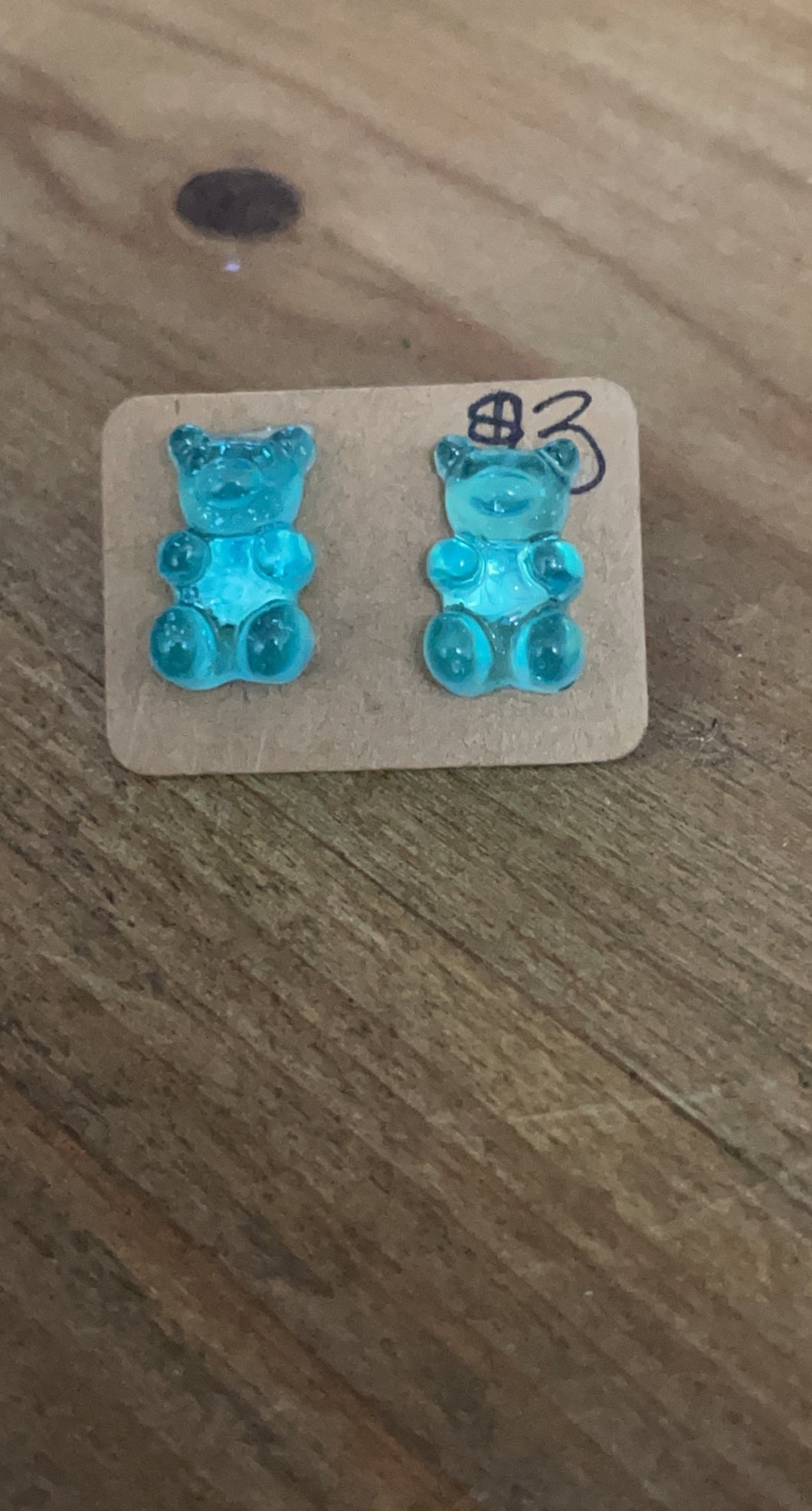 Kid’s - Light Blue Gummy Bear Earrings