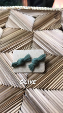 Load image into Gallery viewer, Olive Bow Studs *
