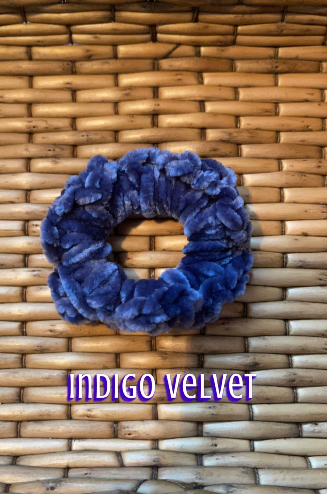 Indigo Velvet Scrunchie*