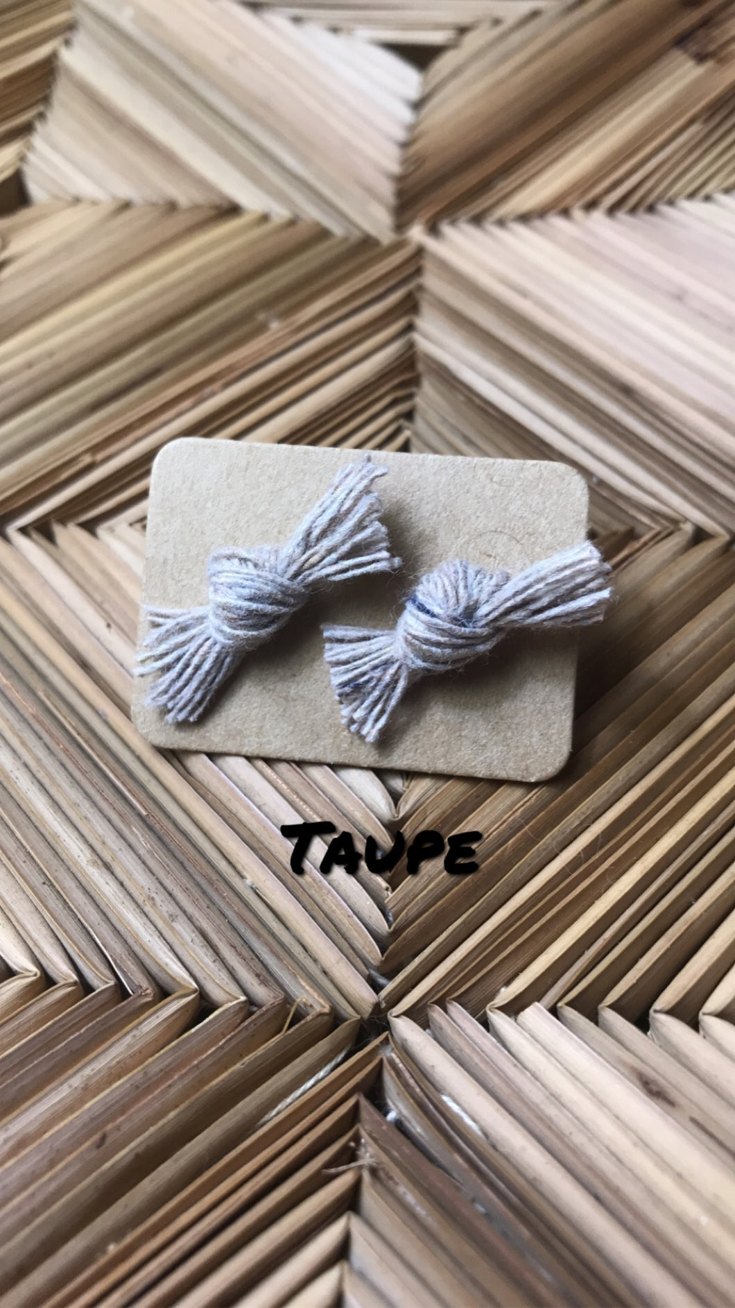 Taupe Bow Studs