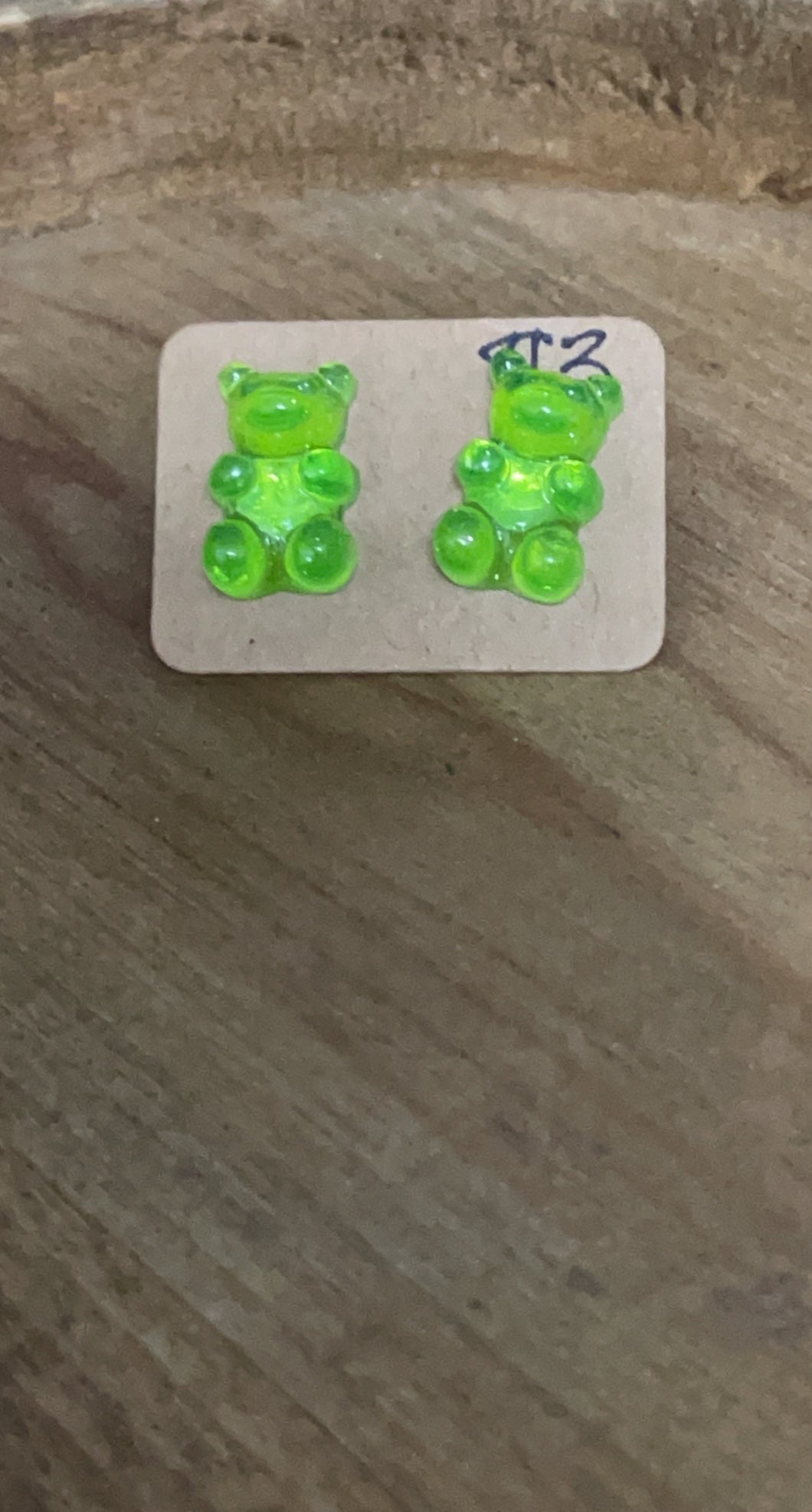 Kid’s - Lime Green Gummy Bear Earrings
