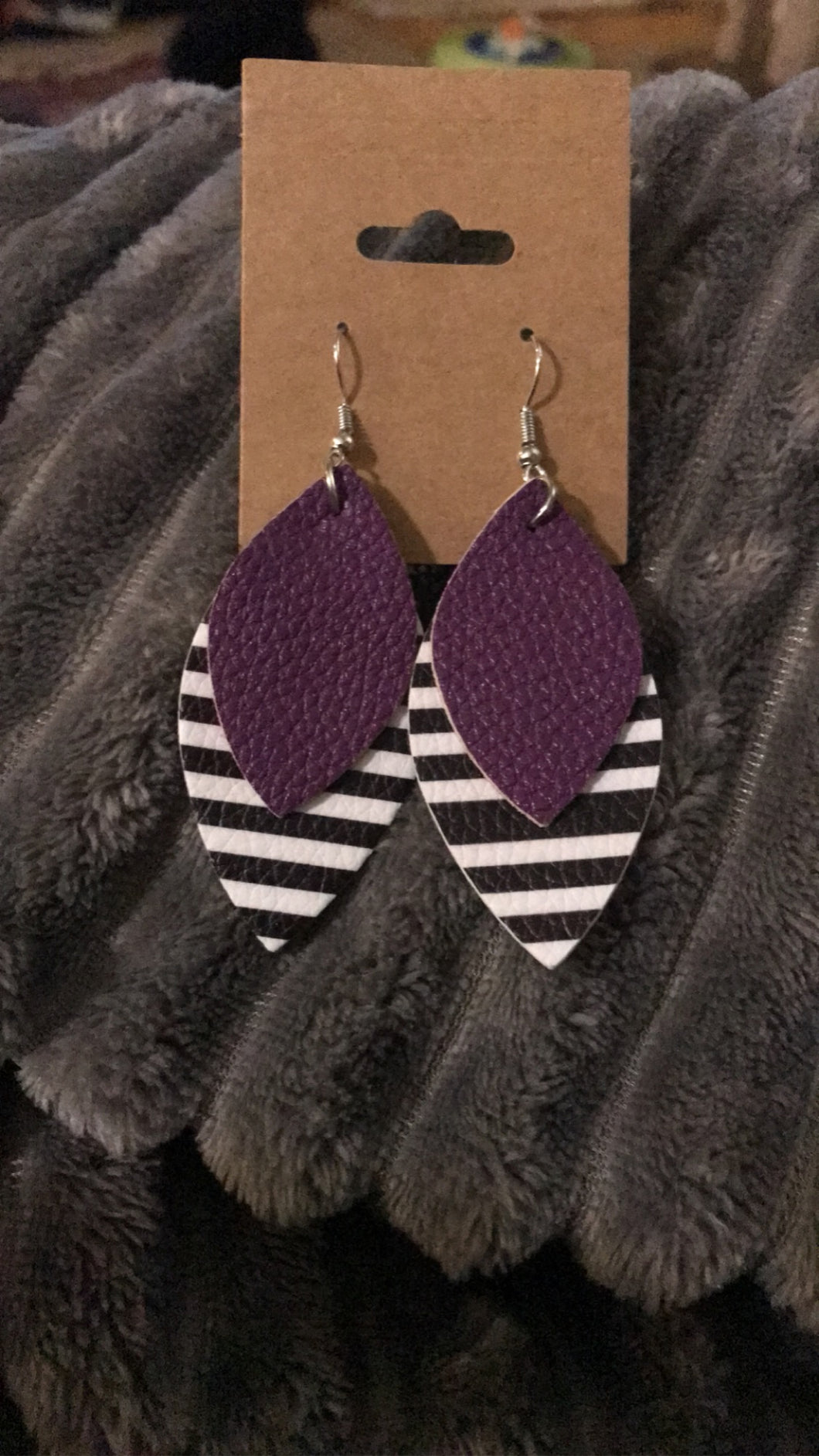 Purple with Stripes Earrings