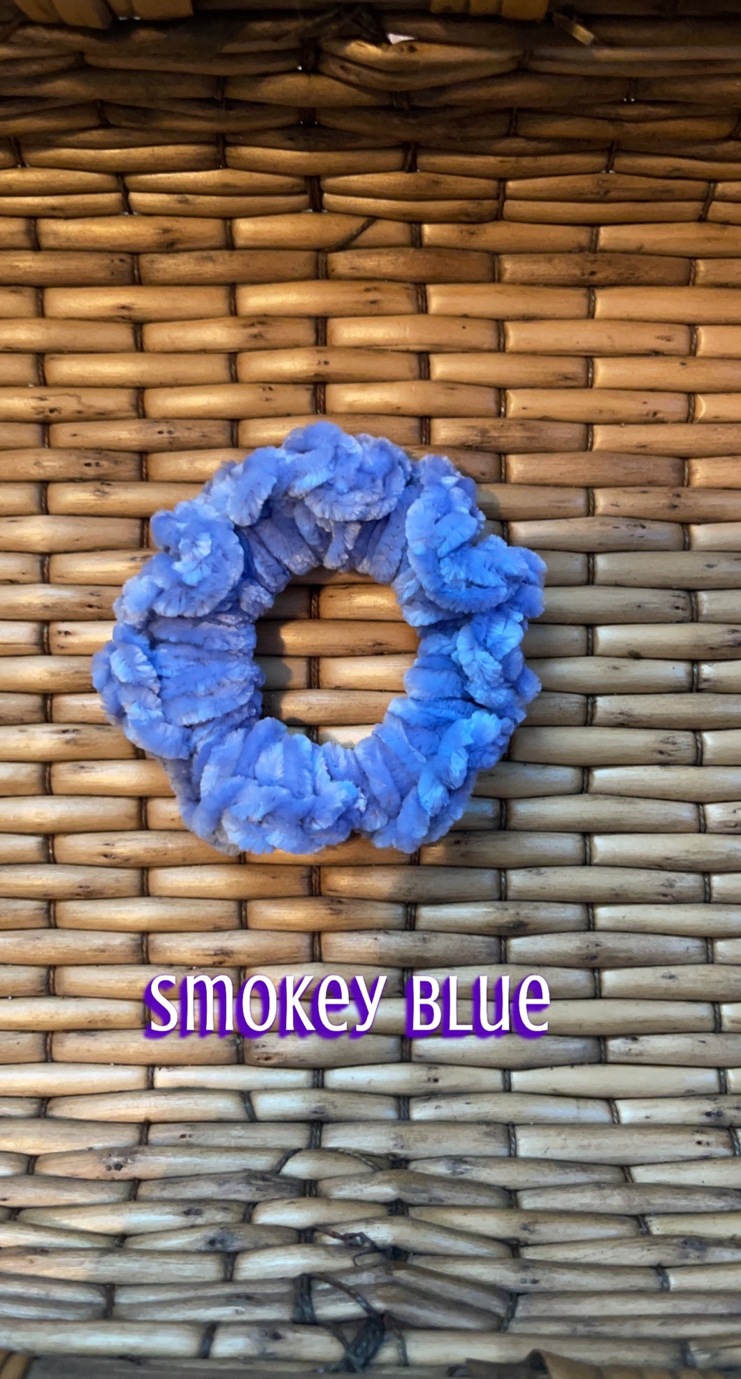 Velvet Smokey Blue Scrunchie