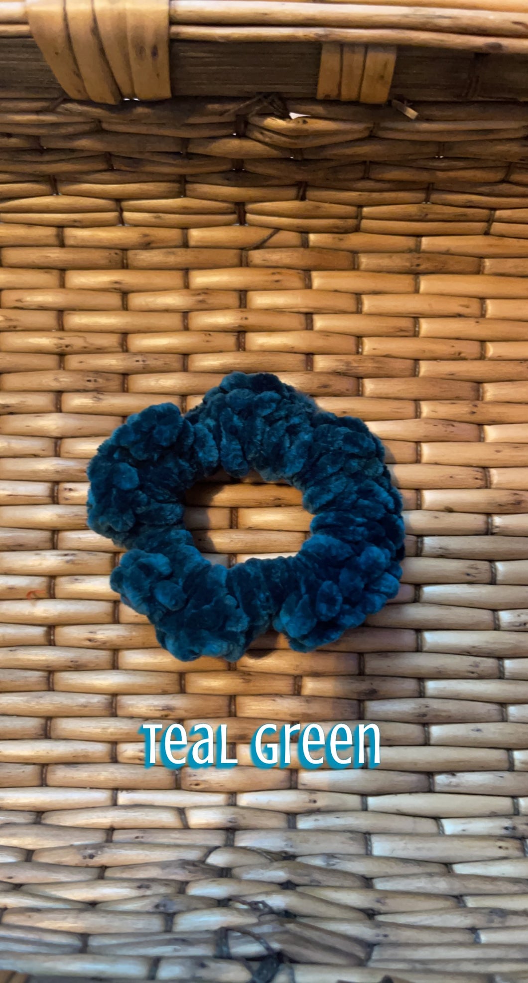 Velvet Teal Green Scrunchie