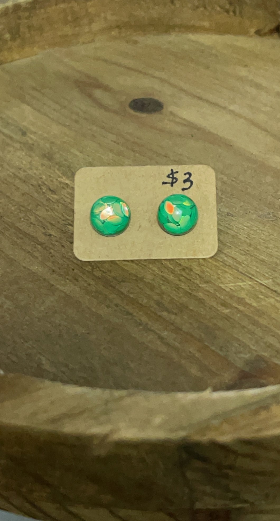Kid’s- Green Petal Earrings