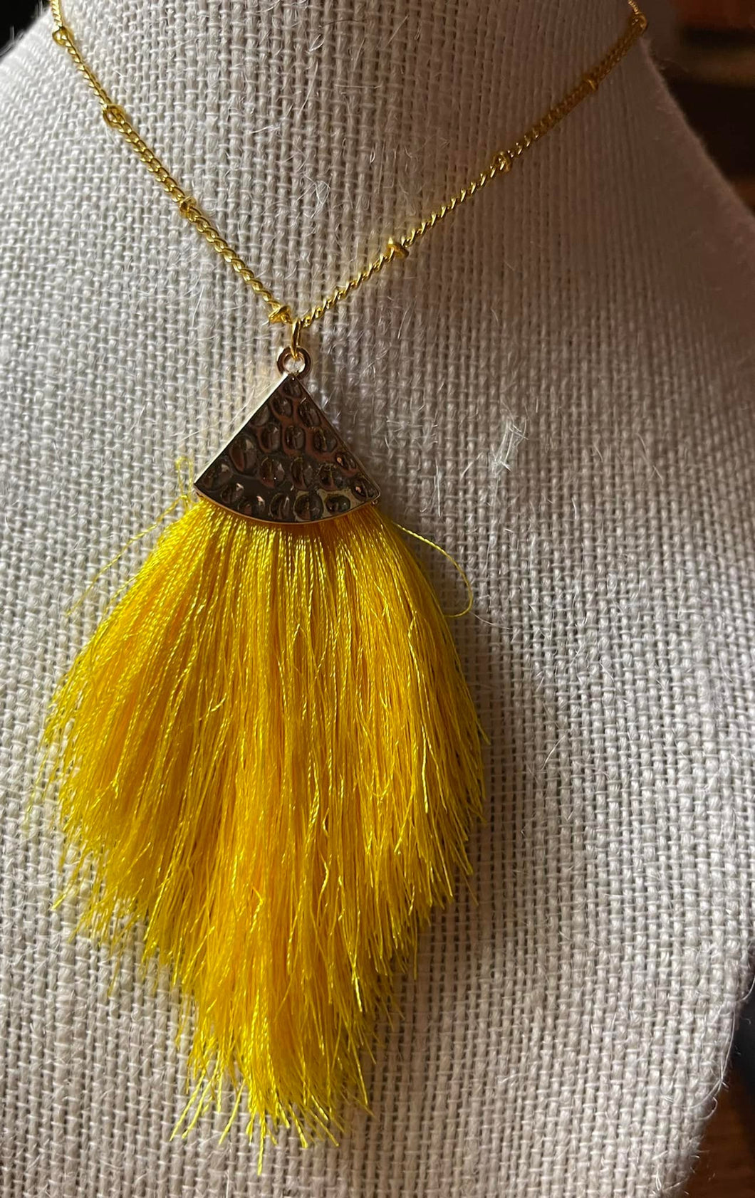 Yellow Tassel Gold 24'' Necklace *